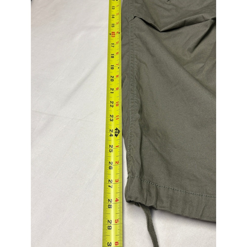Y2k Abercrombie & Fitch Olive Green Cargo Pants Satin Trim Low Rise Size 27X28 - Picture 12 of 14